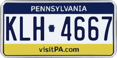 PA license plate KLH4667