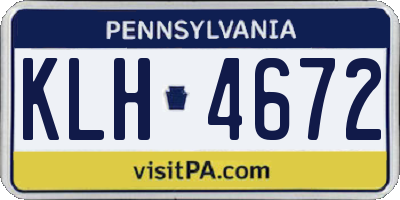 PA license plate KLH4672