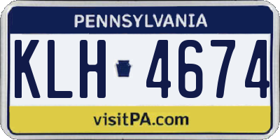 PA license plate KLH4674