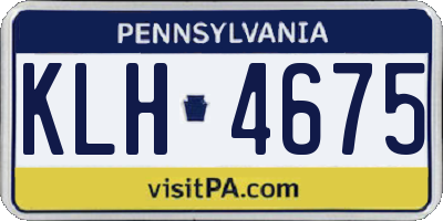 PA license plate KLH4675