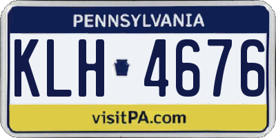 PA license plate KLH4676