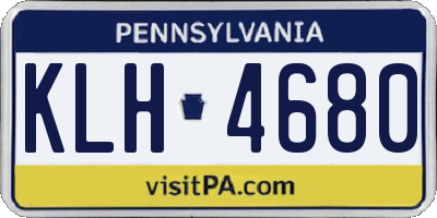 PA license plate KLH4680