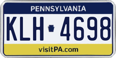 PA license plate KLH4698