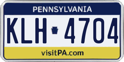 PA license plate KLH4704