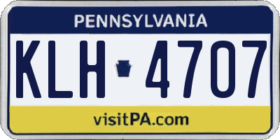 PA license plate KLH4707