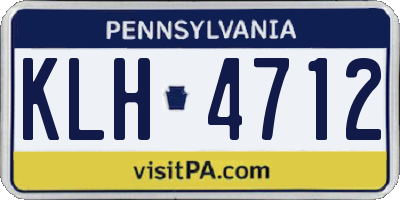 PA license plate KLH4712