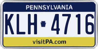 PA license plate KLH4716