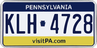 PA license plate KLH4728