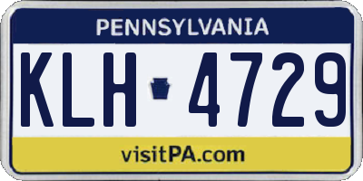 PA license plate KLH4729
