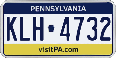 PA license plate KLH4732