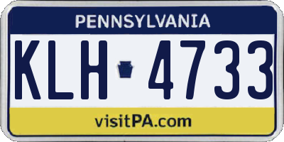 PA license plate KLH4733