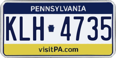 PA license plate KLH4735