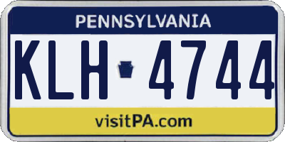 PA license plate KLH4744