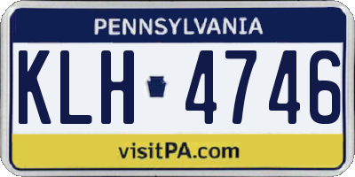 PA license plate KLH4746