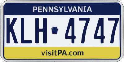 PA license plate KLH4747