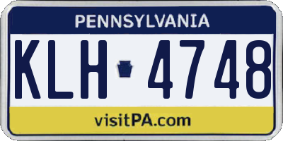 PA license plate KLH4748