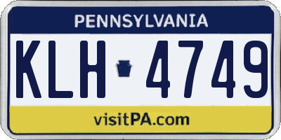 PA license plate KLH4749