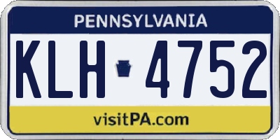 PA license plate KLH4752