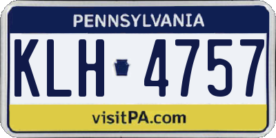 PA license plate KLH4757