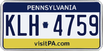 PA license plate KLH4759