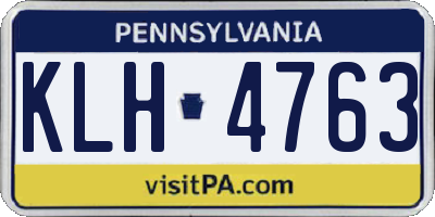 PA license plate KLH4763