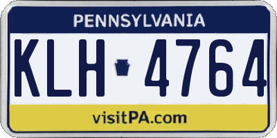 PA license plate KLH4764