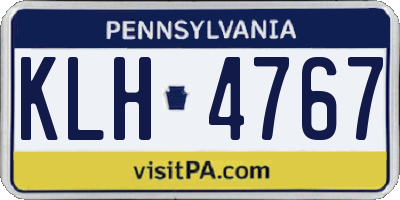 PA license plate KLH4767