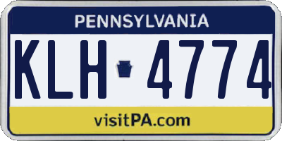PA license plate KLH4774