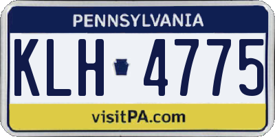 PA license plate KLH4775