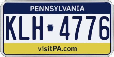 PA license plate KLH4776