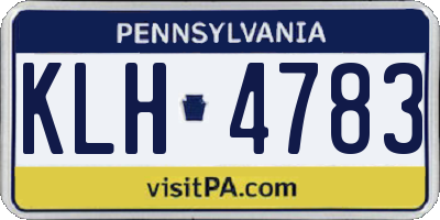 PA license plate KLH4783