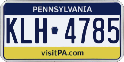 PA license plate KLH4785
