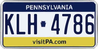 PA license plate KLH4786