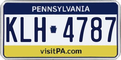 PA license plate KLH4787