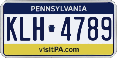 PA license plate KLH4789