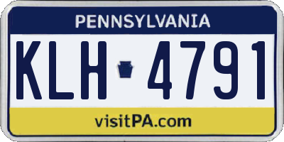 PA license plate KLH4791