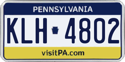 PA license plate KLH4802