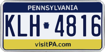 PA license plate KLH4816