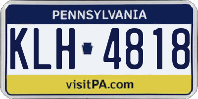 PA license plate KLH4818