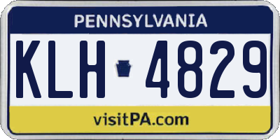 PA license plate KLH4829