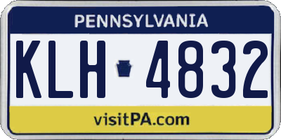PA license plate KLH4832