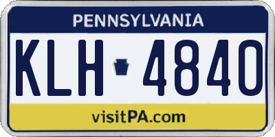 PA license plate KLH4840