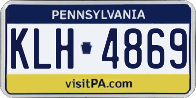 PA license plate KLH4869