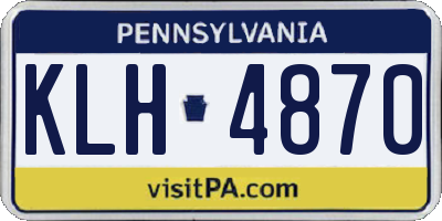 PA license plate KLH4870