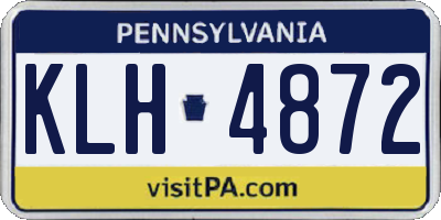 PA license plate KLH4872