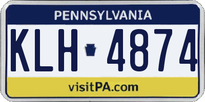 PA license plate KLH4874
