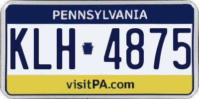 PA license plate KLH4875
