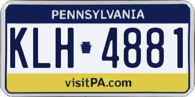 PA license plate KLH4881