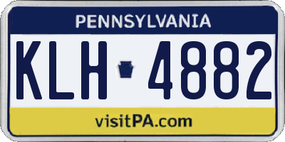 PA license plate KLH4882