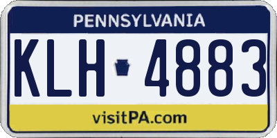 PA license plate KLH4883